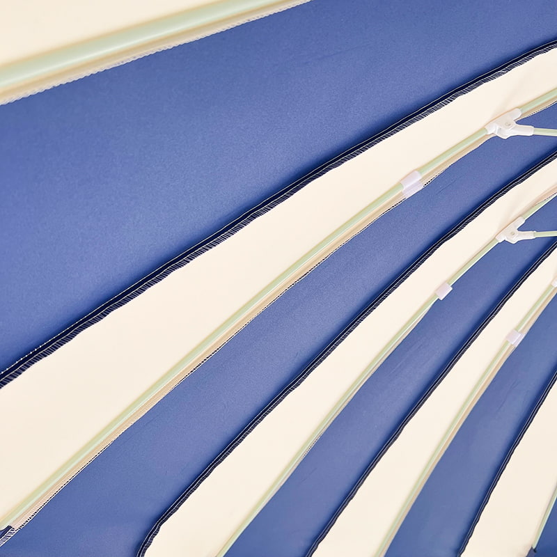 Payung Pagoda Patchwork Biru Dan Putih 2.5M